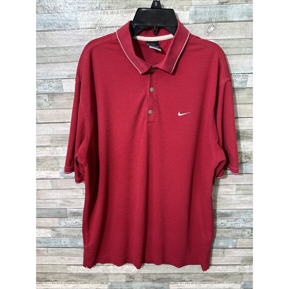 Men’s Nike Dri Fit Polo T-shirt Red Large - Picture 8 of 15